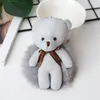 Cortoon Yay Kumaş Ayı Anahtarlık Pom Fluffy Fox Kürk Kadın Çanta Kolye Hediye Aksesuarları Oyuncaklar Bebek Clef Charm Anahtarlık