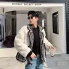 IEFB /Men's Clothing Lamb Wool Coat Loose Thickening Warm Patchwork Winter Fashion Cotton-padded Clothes For Male 19H-a219 210524