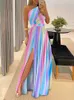 Robe Maxi imprimée florale pour femmes, Y2K, Sexy, asymétrique épaule dénudée, fente sur les cuisses, robe de soirée, de plage, de fête, Y1006