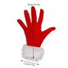 Fünf Fingerhandschuhe 2021 Weihnachten rot Pelz Kostüm Samt mit weißen pelzigen Handschuh weibliche Cosplay für Frauen Mädchen