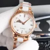 Women Automatic mechanical watches Stainless steel Ceramic Strap watch Ladies Mother of pearl clock Rhinestone bracelet 33mm