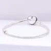 Kobiety Wąż Łańcuch Charm Bransoletki Fit Pandora Charms Koraliki DIY Biżuteria CZ Diamentowe Serce Kształt Zapięcie 925 Sterling Silver Bransoletka Pani Prezent Z Oryginalnym Pudełku