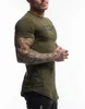 Męska Moda T Shirt Men Tops Lato Fitness Bodybuilding Odzież Mięśni Męski Koszulki Bawełniane Slim Fit Tees 210716