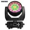 Shehds Stage Light Beam + Wash 19x15W RGBW Zoom Moving Head Belysning för Disco KTV Party DJ Utrustning Rapid Transportation