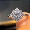 Prinzessin Cut 4mm Labor Diamond Ring Sterling Sier Engagement Ehering -Ringe für Frauen Braut Gemstones Party Je 00
