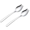 Stainless Steel Forks Food Grade Spork Glossy Polish Noodle Spoon Western Knife Fork Teaspoon RH02378