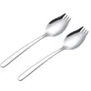 Forchette in acciaio inossidabile Food Grade Spork Lucido polacco Noodle Cucchiaio Coltello occidentale Forchetta Cucchiaino RH02378