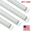 150W SMD5730 LED-fluorescerande lampa 25st V-formad 2ft 3ft 4ft 5ft 6ft 8ft Kylare Dörr LED-rör T8 Integrerade LED-rör dubbla sidor LED-lampor 85-265V lager i USA