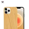 Étuis de téléphone en bois véritable pour iPone 12 11 Pro Max X XR XS Nature étui en bambou en bois conception de gravure antichoc