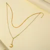 Pendant Necklaces 2021 Multilayer Crystal Moon Necklace With Zircon Y Shape Layered Chain For Women Jewelry Gift