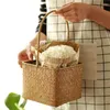 Seaweed Flower Creative Woven för Home Seagrass Presentkorg med handtag Dekorativ Vase Planter Pot