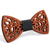 9 stilar vintage röda rosenträ bågar ihåliga bowknot för gentleman bröllop trä bowtie fasion accessoarer