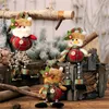 クリスマスツリーペンダント格子縞の布サンタ雪だるまトナカイ人形ホリデーパーティーの装飾クリスマスぶら下げ飾りxbjk2108