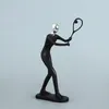 Novidade jogos artesanato moderno escultura abstrata esportes tênis jogador figura modelo estátua arte escultura estatueta de resina decoração para casa 1337088