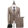 Ternos Masculinos Blazers (Jacket + Colete Calças) Boutique Lattice Tuxedo Groom Vestido de Noiva Macacões Formal Terno Social Três peça