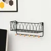 1 PC Étagère Murale Murale À Six Crochets Rack De Stockage Organisation pour Cuisine Chambre Chambre D'enfant DIY Décoration Murale Décor À La Maison 210705