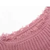 Solide rosa Pullover Pullover weiblich lässig plus Größe übergroße weiche Frauen Herbst Winter gestrickte Weihnachtspullover 210427