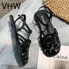Mulheres planos fábrica_store01 verão casual cruz tecelagem fechado rodada dedo do pé sapatos de couro vintage moda marrom fêmea casual sapatos ytju5665unh