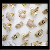 Met side stenen sieraden10 stks vinger vierkante engagement trouwringen voor vrouwen vintage anillo bague bijoux dames femme mode-sieraden 2495 d