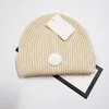 Moncl Classic round decal Solid color Beanie designer womens knit hat Autumn winter warm mens 100%cotton hats 10 styles couple caps Pair it with a down sweater