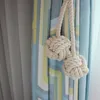 Macrame Tieback Tieback Palla legata Cinghie di cotone intrecciate a mano Decorazione a sfera appesa Accessori creativi