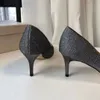 Fashionville T21061306 40 Blacksilvergreygold Glitter Heels Shoes Calf Skin Leather 65cm Sexy Claasic Shiny4925631