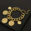 Charm bracelets bangle link Flashbuy Large Gold Punk Chain Coins Personality Vintage Portrait For Women Fashion Jewelry Accessorie2625253