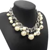 Cor prata ABS ABS Big Pearl Colar Espaços Declaração Jóias Mulheres / Collares Perlas / Grand Collier de Perles / Joyeria