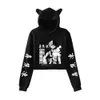 My Hero Academia Cat Cropped Hoodie Felpa a maniche lunghe femminile Crop Top Anime giapponese da donna So Todoroki Clothes 210803