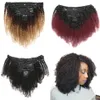 Clip riccia afro crespa brasiliana nelle estensioni dei capelli umani per le donne 8 pezzi / set 120 grammo clip dritte dell'onda del corpo Ins 10-20 pollici