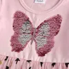 VIKITA Autumn Girls Dress Butterfly Sequins Kids Long Sleeve es Baby Princess Party Clothes Birthday es 211231