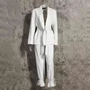 [EAM] Breda benbyxor Stor storlek Bandage Två Piece Suit Lappe Långärmad Loose Fit Kvinnor Mode Vår Höst 1DA241 210727