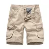 Summer Men's Multi Pocket Military Cargo Shorts Male Cotton Green Mens Casual Tactical Short Pants No Belt 210716