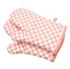 Baking Tools Oven Mitts Grid Cotton polyester Lining Heat Resistant Kitchen Gloves ZZE13150