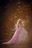 Pink Ombre Sleeping Beauty Princess Medieval Prom Fantasy Gown Plus Size Długi Rękaw Aplikacja Lace-Up Gorset Suknia wieczorowa