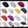 Beanie/Skull Hats Caps Hats, Scarves & Gloves Fashion Aessories Drop Delivery 2021 Women Satin Lined Sleep Cap Hair Loss Chemo Elastic Wide B