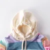 Baby baby jongens meisjes rompertjes kleding regenboog lange mouw hooded lente herfst 210429