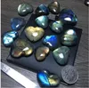Novo Natural Labrador Stone Heart Forma De Cristal Natural Feldspple Polimento Artesanato Rolante Para O Casamento Suprimentos RARA11060