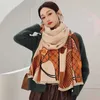 Kashmir halsduk foulard varma vinter kvinnor halsdukar retro blomma tryck pashmina sjalar wraps filt hals bufanda 220114