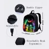 Backpack Mini For Kids Boys Girls Animal Night Wolf 3D Printing School Bag 13 Inch Bookbag Kindergarten Satchel Mochila Escolar260s