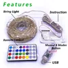 RGB LED Trind 12V LEDS Lights Strings for Room Bedroom TV Decoração de casamento de Natal USB Fairy Light String Bluetooth Remote Control D2.0