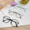 Mode Sonnenbrille Rahmen Grün Klar Druck Quadrat Anti-blau Licht Brillen Für Frauen Legierung Leopard Oversize Computer Myopie Gla222Y