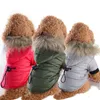 Dog Down Jacket Hoodie Coat Winter Waterproof Dog Apparel Warm Clothes Clothing Thick Padded for Small Dogs Chihuahua Poodle 3 Color Wholesale Red XS A206