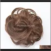 Elastiskt hårstycke Curly Messy Bun Mix Grey Natural Synthetic Hair Extension Chic och Trendy BR5F9 CHIGNONS MTQPK6042165