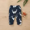 Baby Boys Clothing Set Romper Antler Trousers Outfits Fall 2021 Children Boutique Clothes 0-18m Infant Toddler Cotton Long Sleeves 3 PC Suit