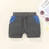 Sommer Kinder Sets Casual Kurzarm O Hals Druck Cartoon Dinosaurier Tops Grau Shorts 2 stücke Mädchen Jungen Kleidung Set 0-2T 210629