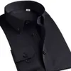 Camisa vestido casual camisa de manga comprida Botão de luxo Up Silk Algodão Slim Fit Mão De Costura Moda Não Passar Projeto Ocidental 210809