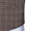 Men's Vests Business Wool Plaid Vest Boutique Slim Fit Single-breasted Cotton Suit Waistcoat For Wedding Formal Groomsmen Phin22