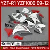 OEM carroçaria para yamaha yzf r1 1000 cc branco vermelho blk yzf1000 yzf-r1 2009 2010 2012 moto bodys 92NO.86 yzf-1000 yzf r 1 1000cc 2009-2012 yzfr1 09 10 11 12 kit de justo