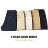 6 Color Casual Shorts Men 2021 Summer New Straight Elastic Business Fashion Thin Short Pants Male Brand Khaki Beige Black Navy H1210